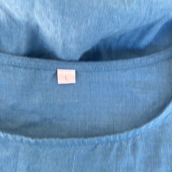 MiniBee embroidered floral linen/cotton blend pretty colors raw linen look sz L - Picture 7 of 9